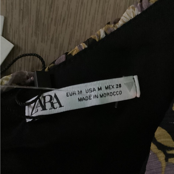 Zara One Shoulder Ruched Floral Minidress Size Medium NWT - Picture 6 of 9